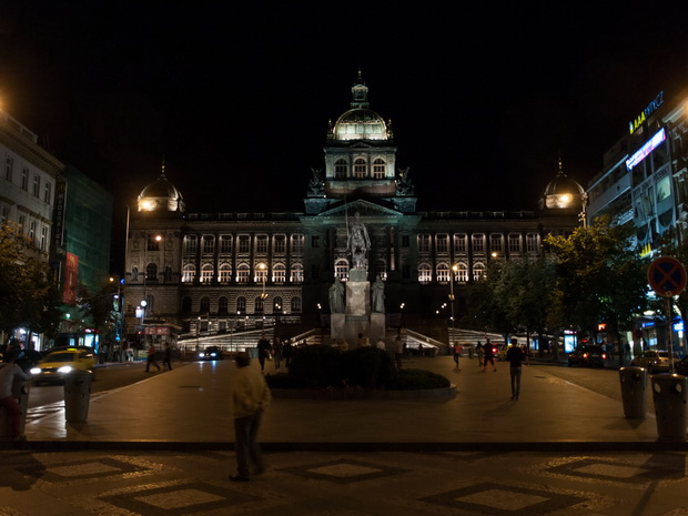 Prague, Wenceslas square by night