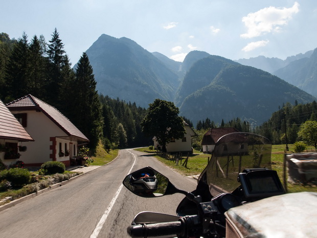 Slovenia, road by Soca river