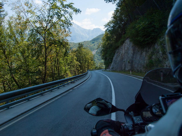 Slovenia, road by Soca river