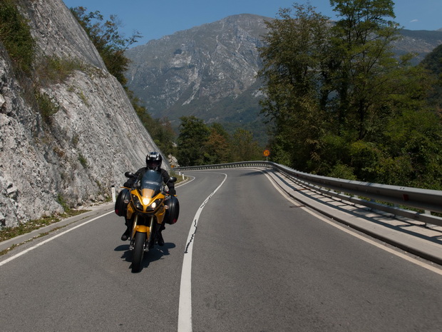 Slovenia, road by Soca river