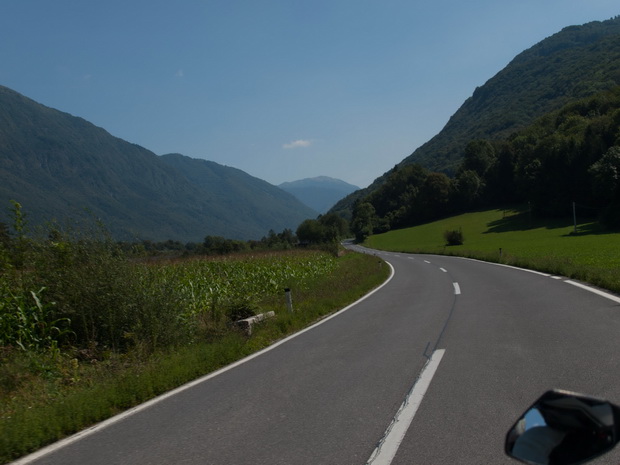 Slovenia, road by Soca river