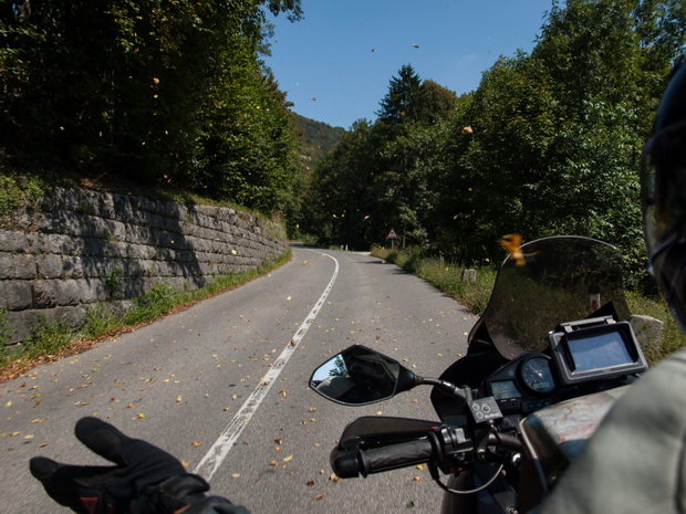 Slovenia, road by Soca river