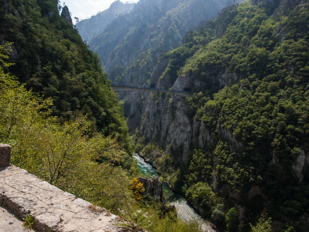 Montenegro, road beside Piva river