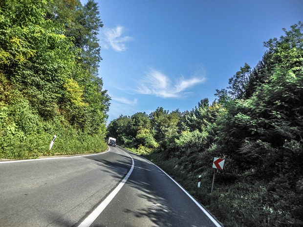 Road near borders Croatia-Slovenia