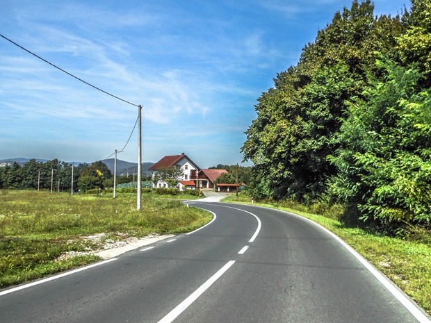 Road near borders Croatia-Slovenia