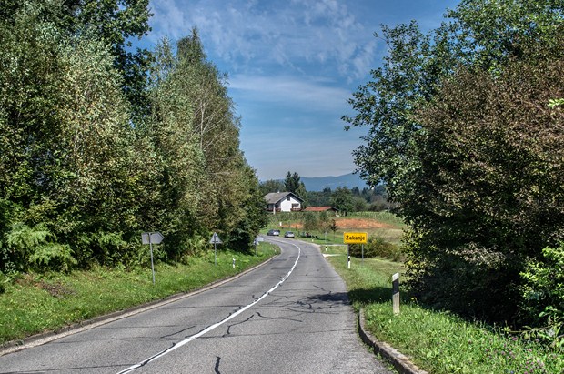 Road near borders Croatia-Slovenia