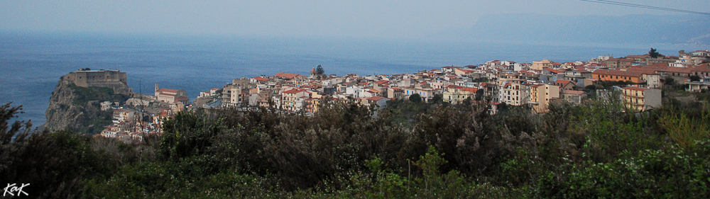 Scylla in South Italy as seen from the highway