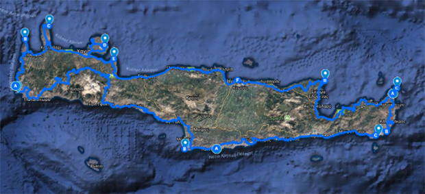 Around Crete route