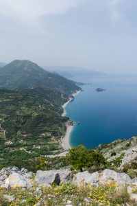 Over Chiliadou beach, Evia