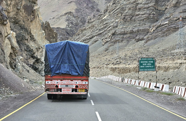 Road beside Indus river